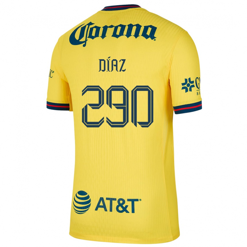 Enfant Football Maillot Julio Díaz #290 Jaune Bleu Tenues Domicile 2024/25