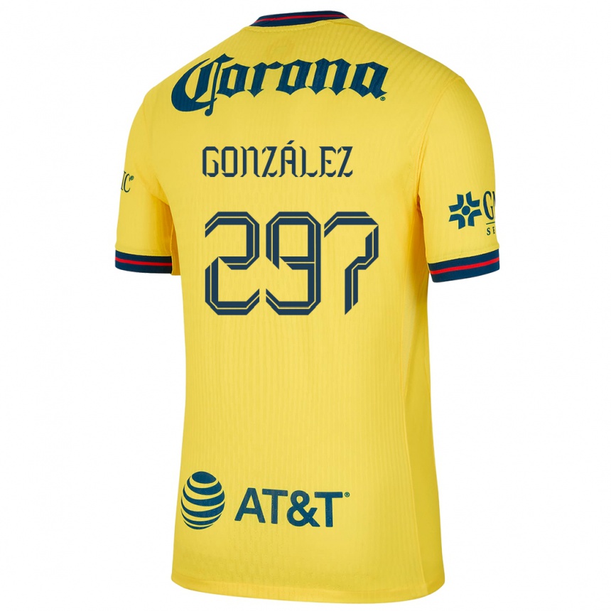 Enfant Football Maillot Océlotl González #297 Jaune Bleu Tenues Domicile 2024/25