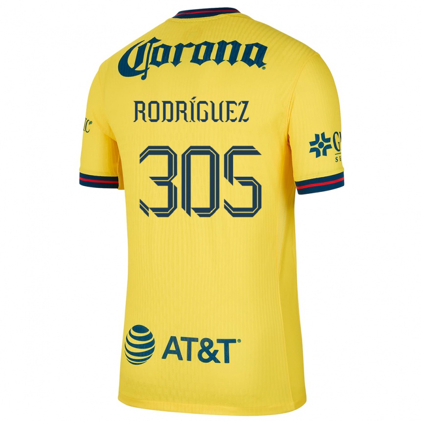 Enfant Football Maillot Bryan Rodríguez #305 Jaune Bleu Tenues Domicile 2024/25