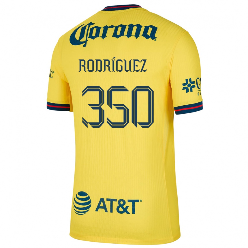 Enfant Football Maillot Ángel Rodríguez #350 Jaune Bleu Tenues Domicile 2024/25