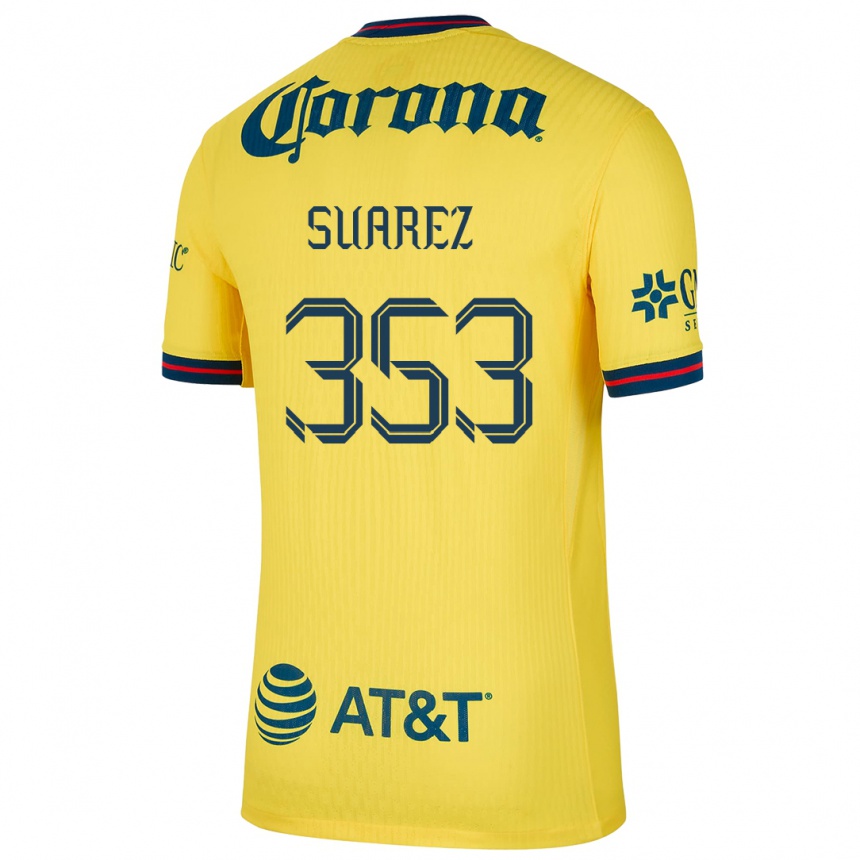 Enfant Football Maillot Irwin Suarez #353 Jaune Bleu Tenues Domicile 2024/25