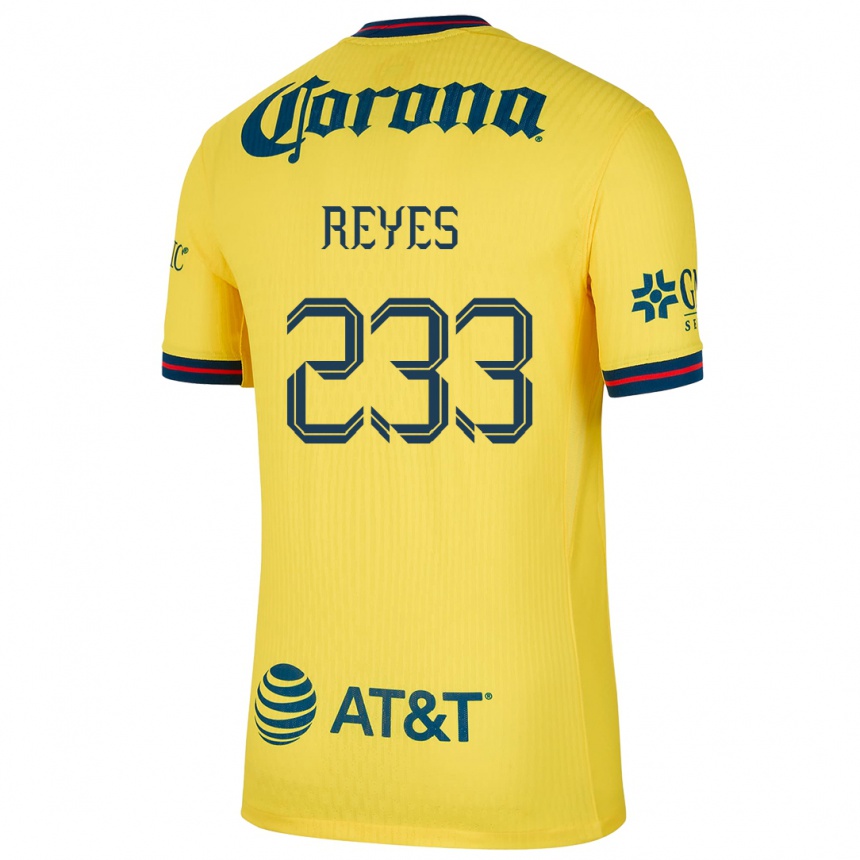 Enfant Football Maillot Andrés Reyes #233 Jaune Bleu Tenues Domicile 2024/25