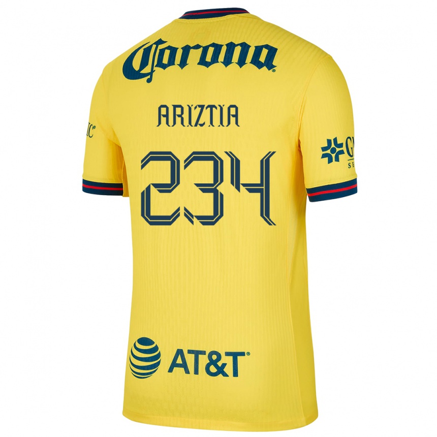 Enfant Football Maillot Íñigo Ariztia #234 Jaune Bleu Tenues Domicile 2024/25