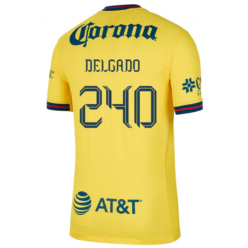 Enfant Football Maillot Gael Delgado #240 Jaune Bleu Tenues Domicile 2024/25