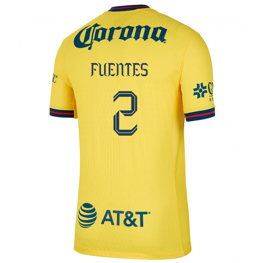 Enfant Football Maillot Luis Fuentes #2 Jaune Bleu Tenues Domicile 2024/25