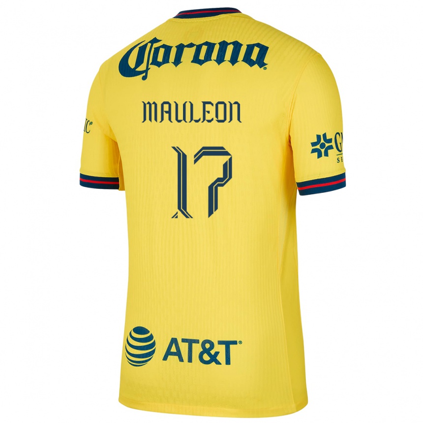 Enfant Football Maillot Natalia Mauleon #17 Jaune Bleu Tenues Domicile 2024/25