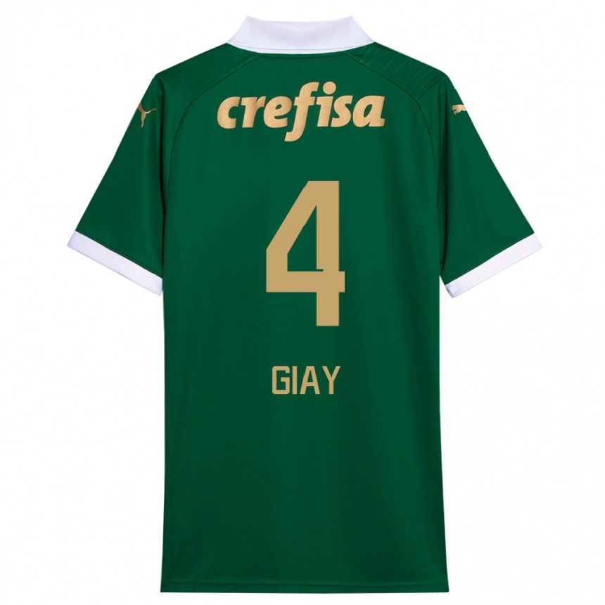 Enfant Football Maillot Agustín Giay #4 Vert Blanc Tenues Domicile 2024/25