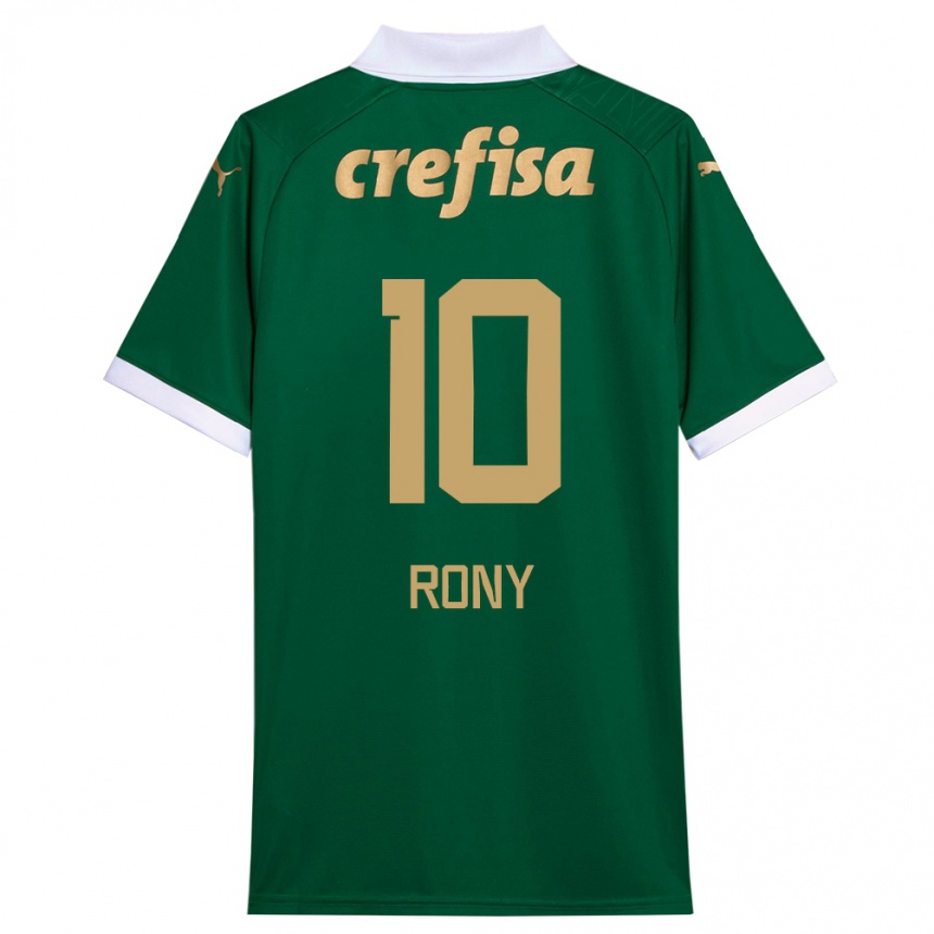 Enfant Football Maillot Rony #10 Vert Blanc Tenues Domicile 2024/25