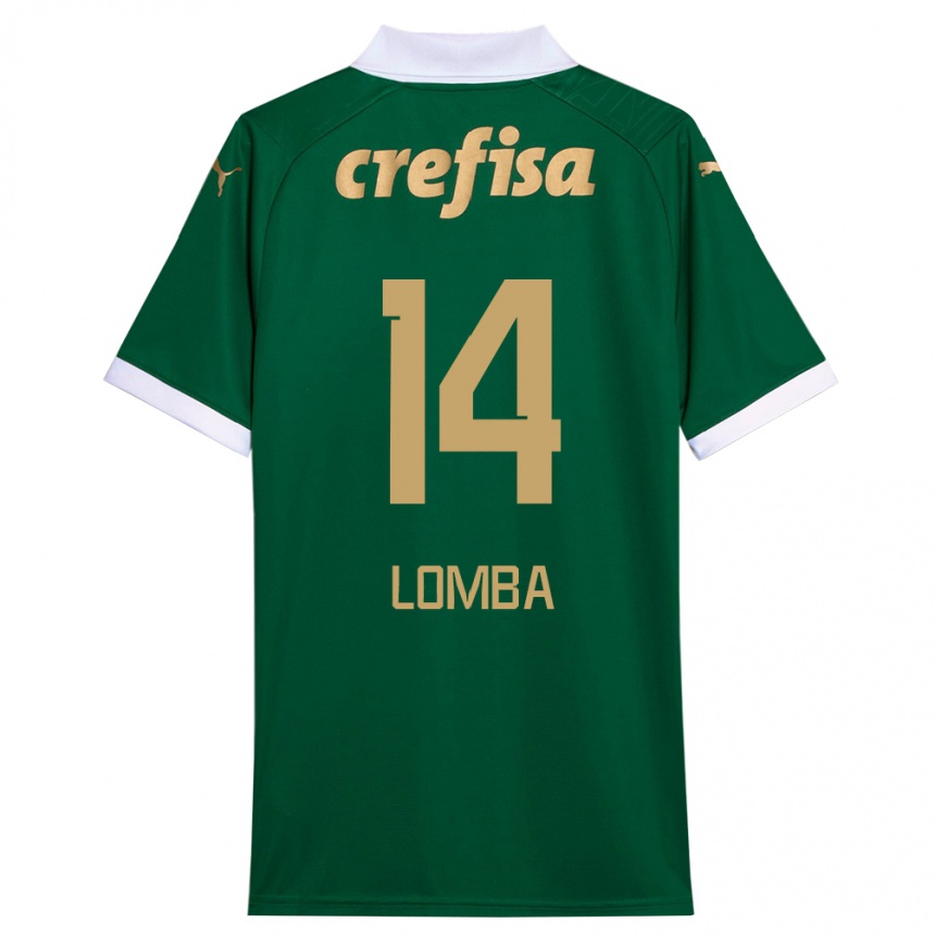 Enfant Football Maillot Marcelo Lomba #14 Vert Blanc Tenues Domicile 2024/25