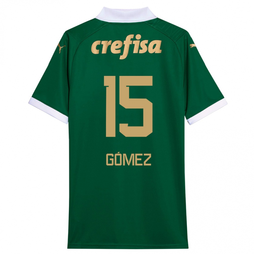 Enfant Football Maillot Gustavo Gómez #15 Vert Blanc Tenues Domicile 2024/25