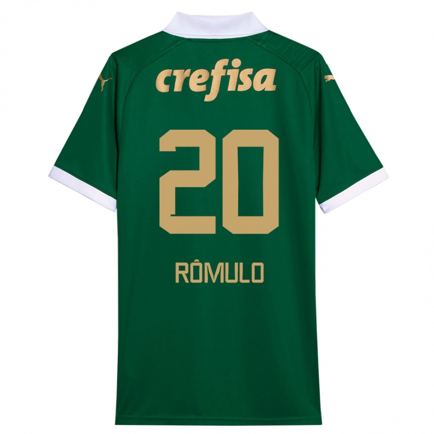 Enfant Football Maillot Rômulo #20 Vert Blanc Tenues Domicile 2024/25