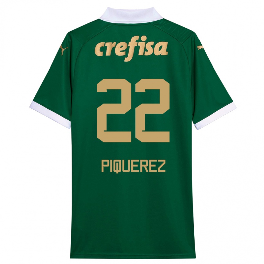 Enfant Football Maillot Joaquín Piquerez #22 Vert Blanc Tenues Domicile 2024/25