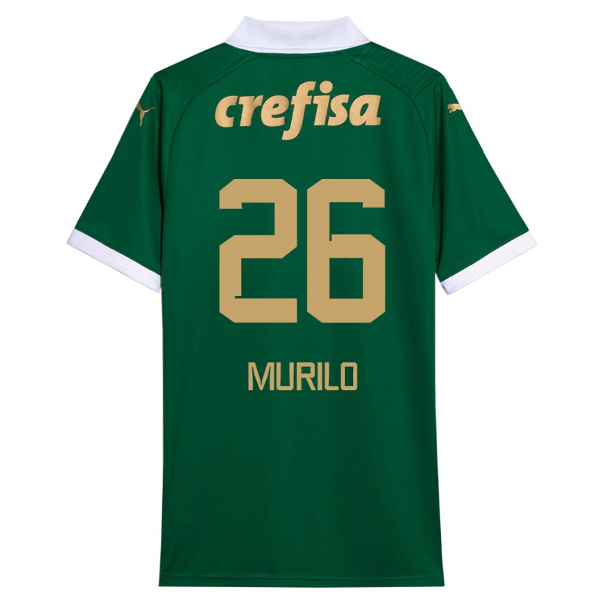 Enfant Football Maillot Murilo #26 Vert Blanc Tenues Domicile 2024/25