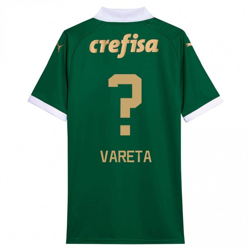 Enfant Football Maillot Gabriel Vareta #0 Vert Blanc Tenues Domicile 2024/25