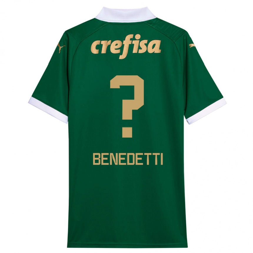 Enfant Football Maillot Luis Benedetti #0 Vert Blanc Tenues Domicile 2024/25