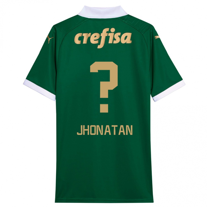 Enfant Football Maillot Jhonatan #0 Vert Blanc Tenues Domicile 2024/25