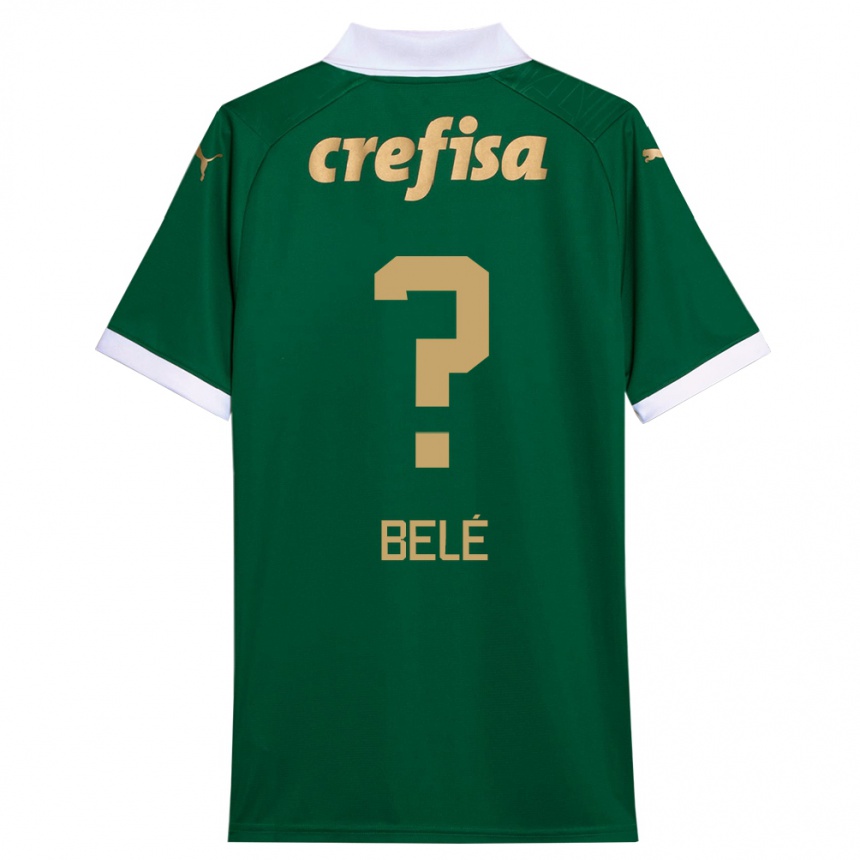 Enfant Football Maillot Erick Belé #0 Vert Blanc Tenues Domicile 2024/25