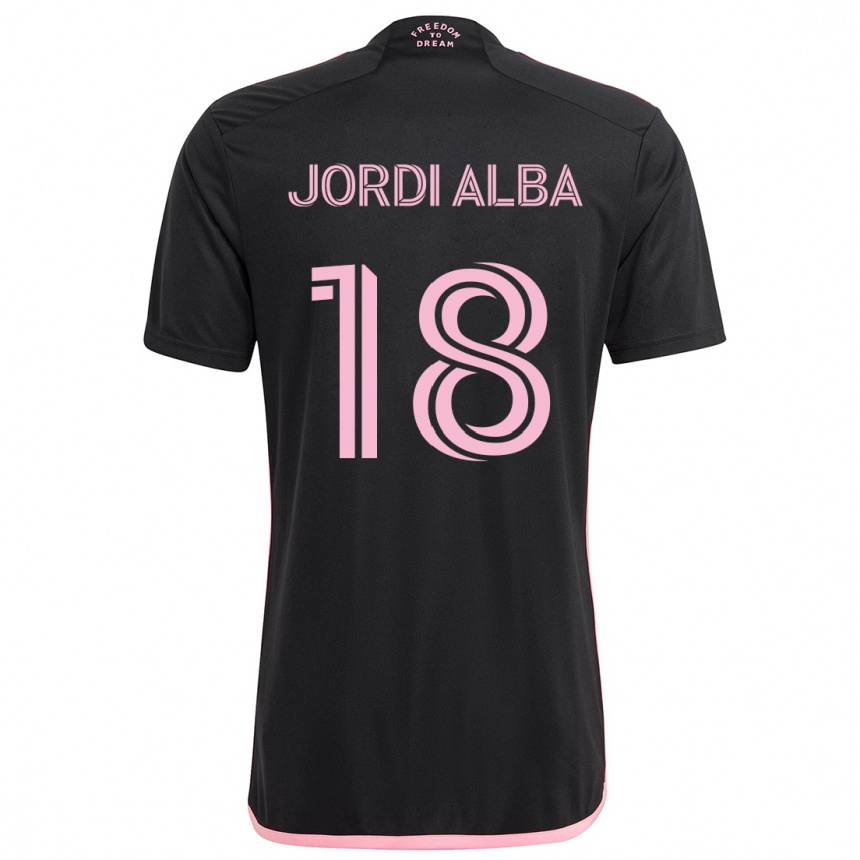 Enfant Football Maillot Jordi Alba #18 Noir Tenues Extérieur 2024/25