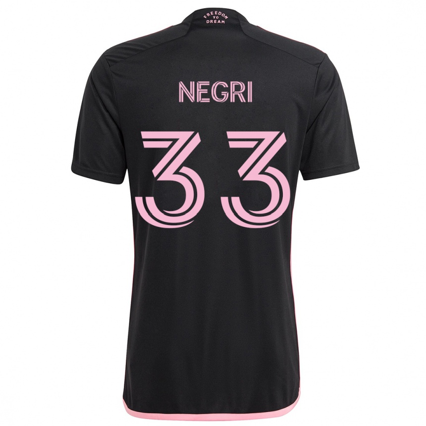 Enfant Football Maillot Franco Negri #33 Noir Tenues Extérieur 2024/25