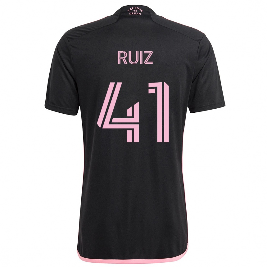 Enfant Football Maillot David Ruíz #41 Noir Tenues Extérieur 2024/25