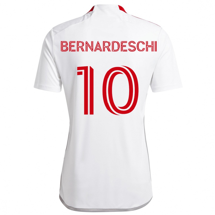 Enfant Football Maillot Federico Bernardeschi #10 Blanc Rouge Tenues Extérieur 2024/25