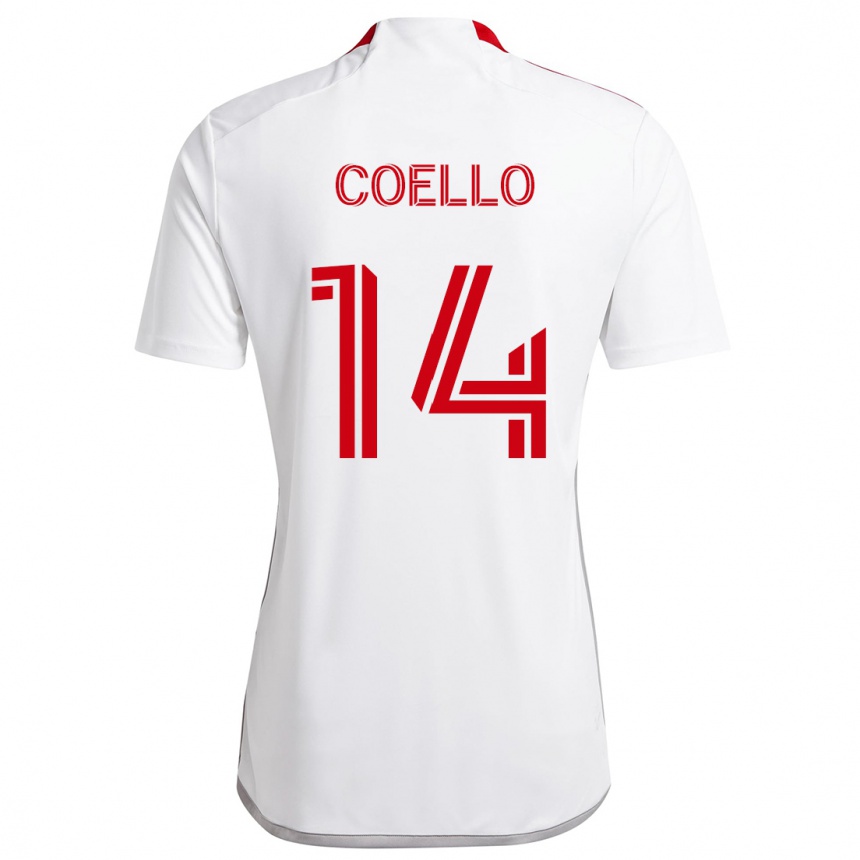 Enfant Football Maillot Alonso Coello #14 Blanc Rouge Tenues Extérieur 2024/25