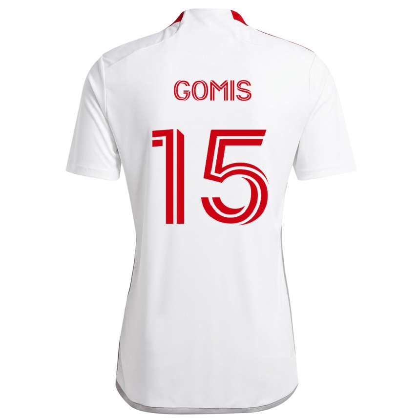 Enfant Football Maillot Nicksoen Gomis #15 Blanc Rouge Tenues Extérieur 2024/25