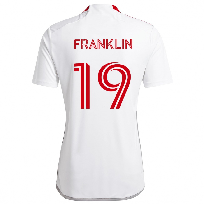 Enfant Football Maillot Kobe Franklin #19 Blanc Rouge Tenues Extérieur 2024/25