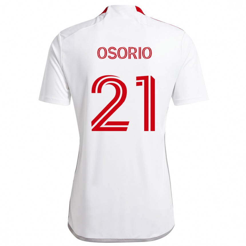 Enfant Football Maillot Jonathan Osorio #21 Blanc Rouge Tenues Extérieur 2024/25