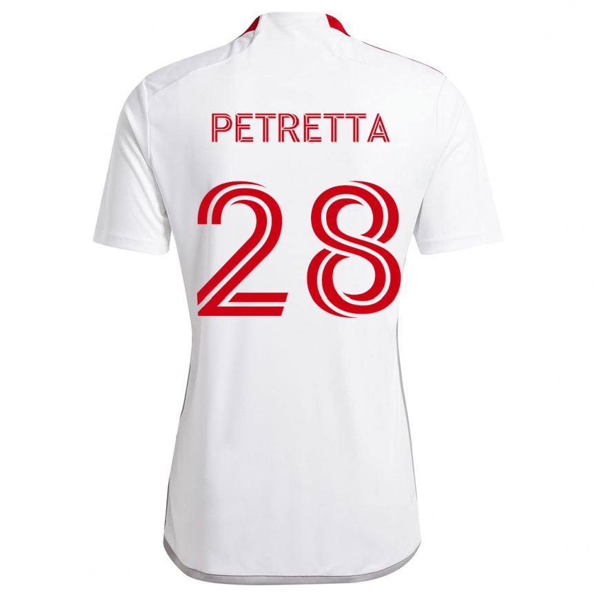 Enfant Football Maillot Raoul Petretta #28 Blanc Rouge Tenues Extérieur 2024/25