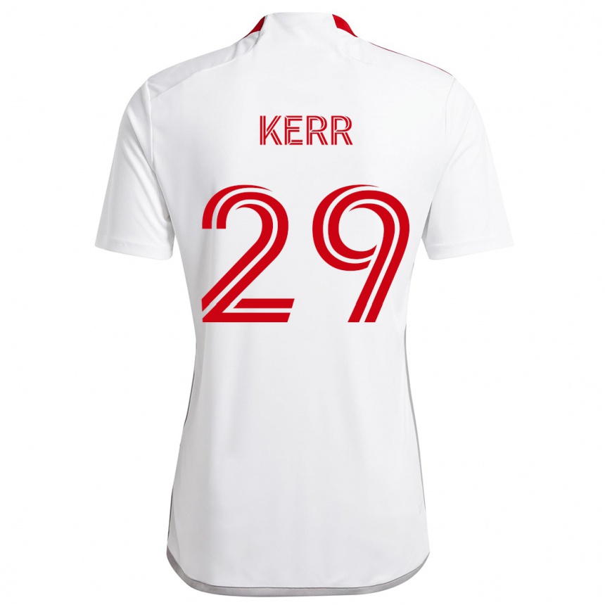 Enfant Football Maillot Deandre Kerr #29 Blanc Rouge Tenues Extérieur 2024/25