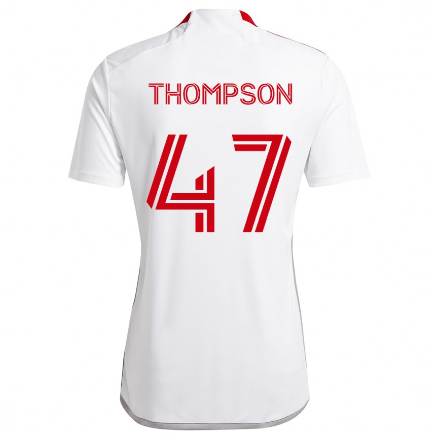 Enfant Football Maillot Kosi Thompson #47 Blanc Rouge Tenues Extérieur 2024/25