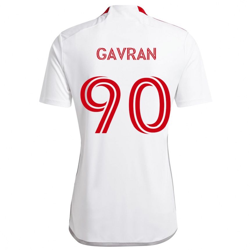 Enfant Football Maillot Luka Gavran #90 Blanc Rouge Tenues Extérieur 2024/25