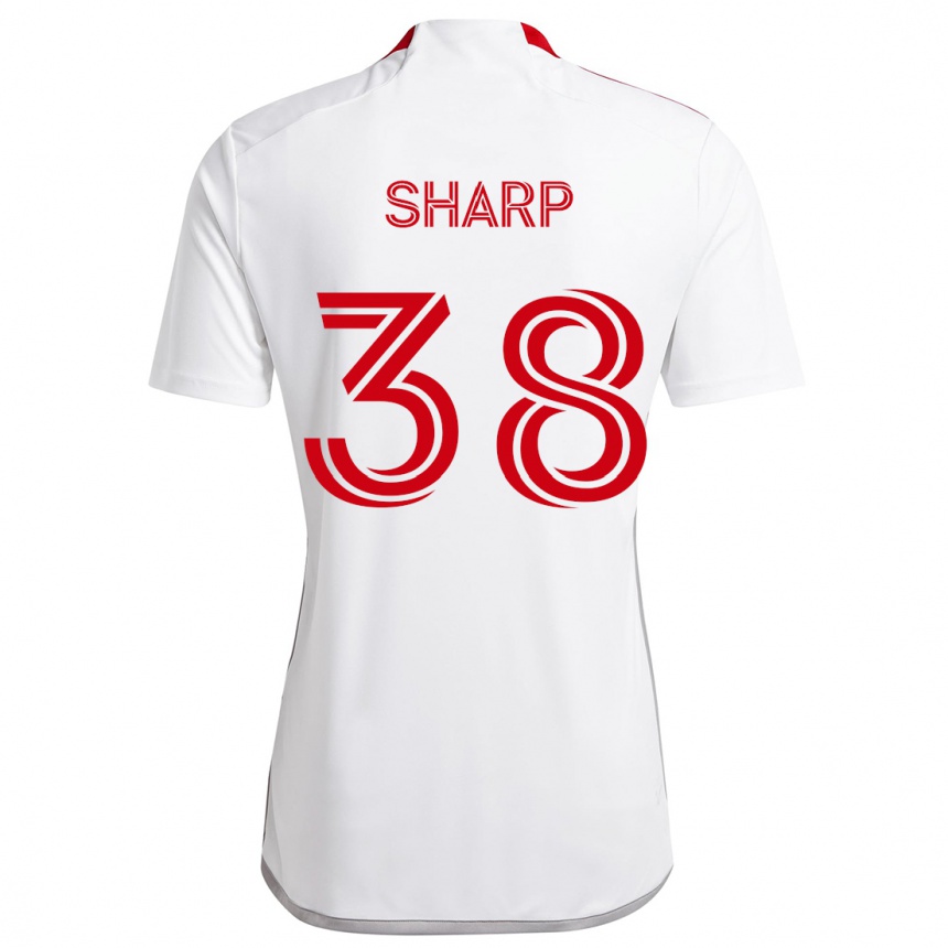 Enfant Football Maillot Charlie Sharp #38 Blanc Rouge Tenues Extérieur 2024/25