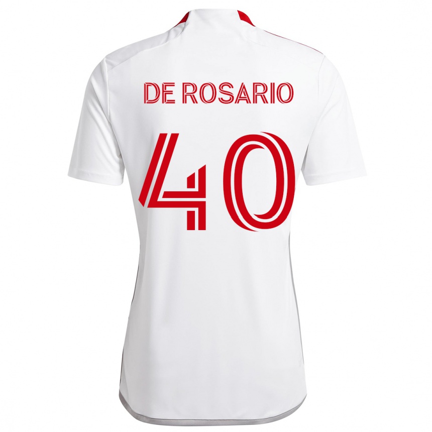 Enfant Football Maillot Adisa De Rosario #40 Blanc Rouge Tenues Extérieur 2024/25