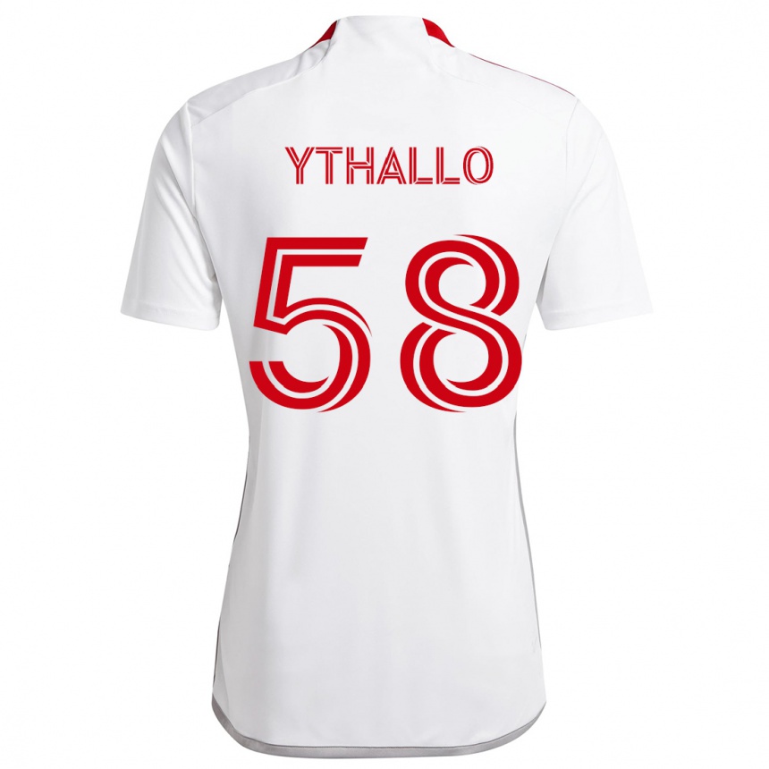 Enfant Football Maillot Ythallo #58 Blanc Rouge Tenues Extérieur 2024/25