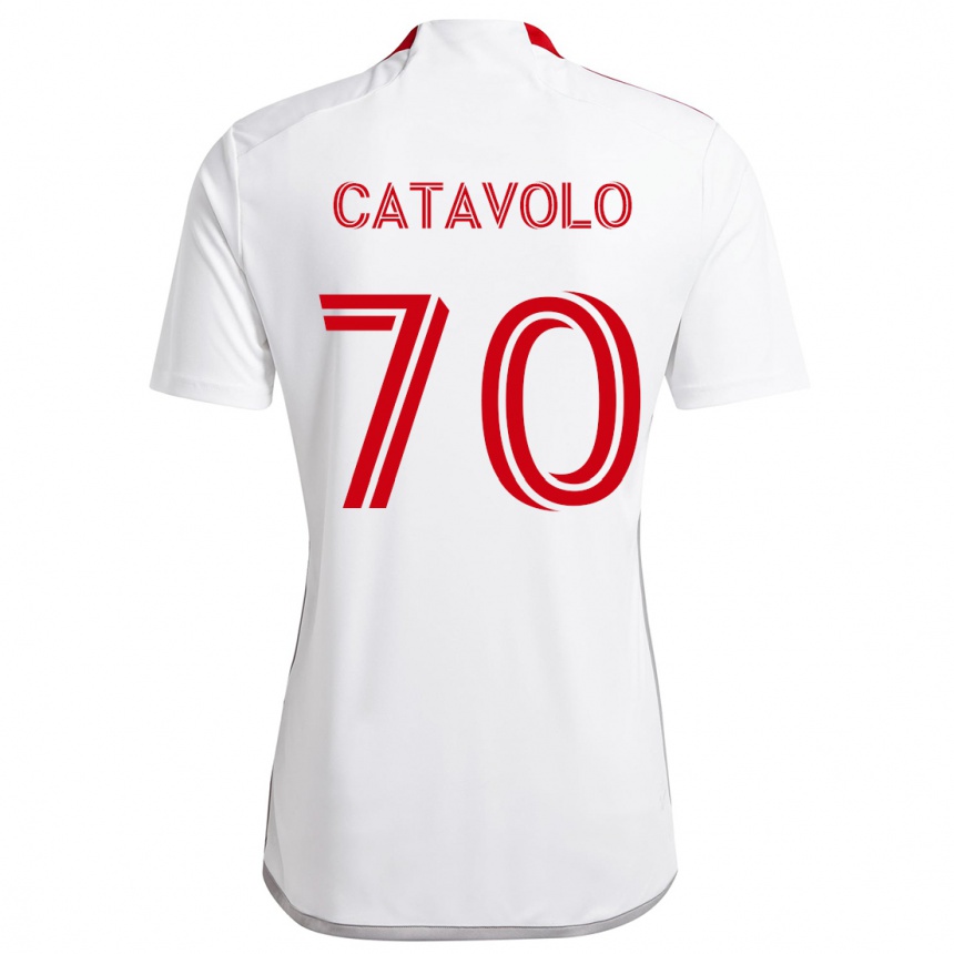 Enfant Football Maillot Matthew Catavolo #70 Blanc Rouge Tenues Extérieur 2024/25