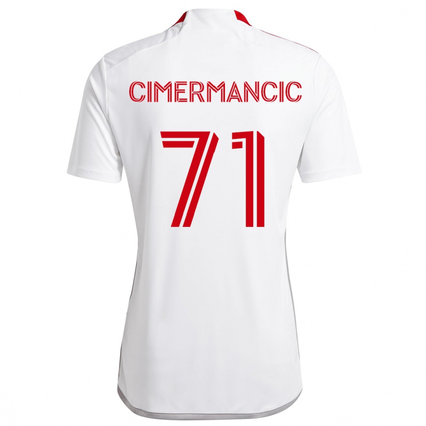 Enfant Football Maillot Markus Cimermancic #71 Blanc Rouge Tenues Extérieur 2024/25