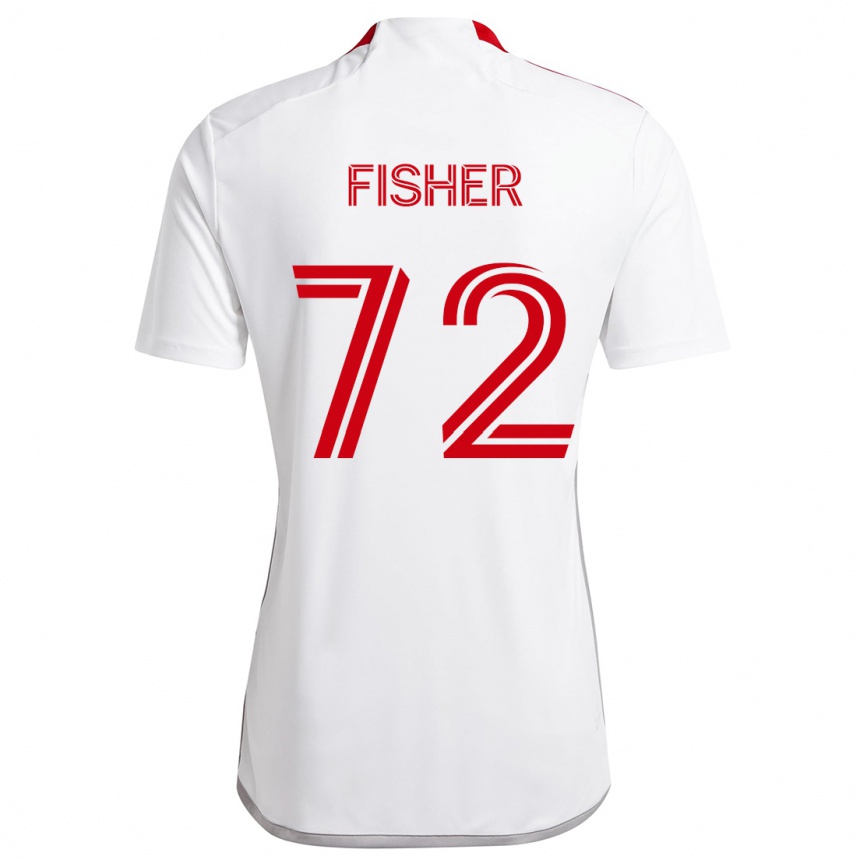 Enfant Football Maillot Mark Fisher #72 Blanc Rouge Tenues Extérieur 2024/25