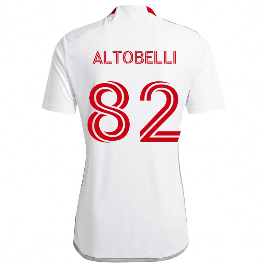 Enfant Football Maillot Julian Altobelli #82 Blanc Rouge Tenues Extérieur 2024/25