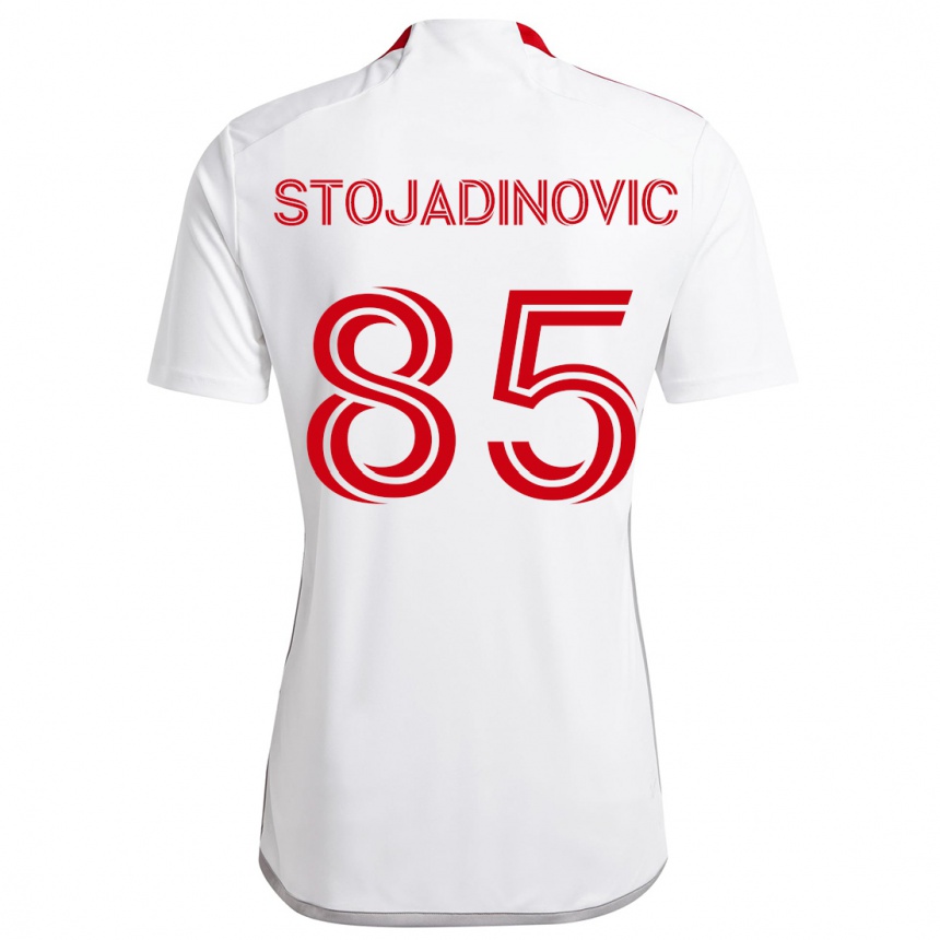 Enfant Football Maillot Marko Stojadinovic #85 Blanc Rouge Tenues Extérieur 2024/25