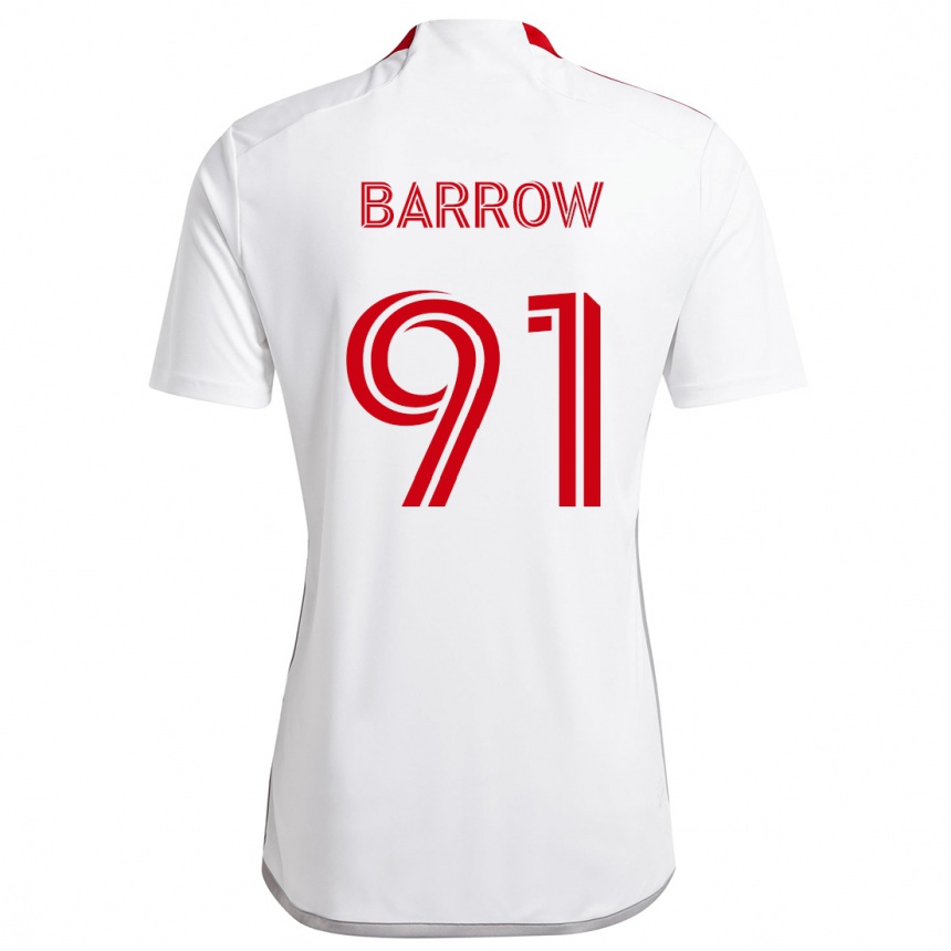 Enfant Football Maillot Dékwon Barrow #91 Blanc Rouge Tenues Extérieur 2024/25