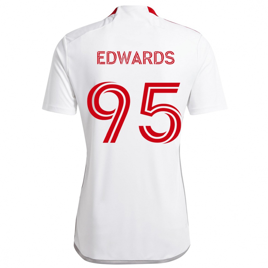 Enfant Football Maillot Nathaniel Edwards #95 Blanc Rouge Tenues Extérieur 2024/25