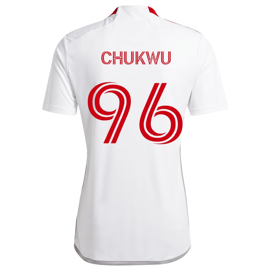 Enfant Football Maillot Richard Chukwu #96 Blanc Rouge Tenues Extérieur 2024/25