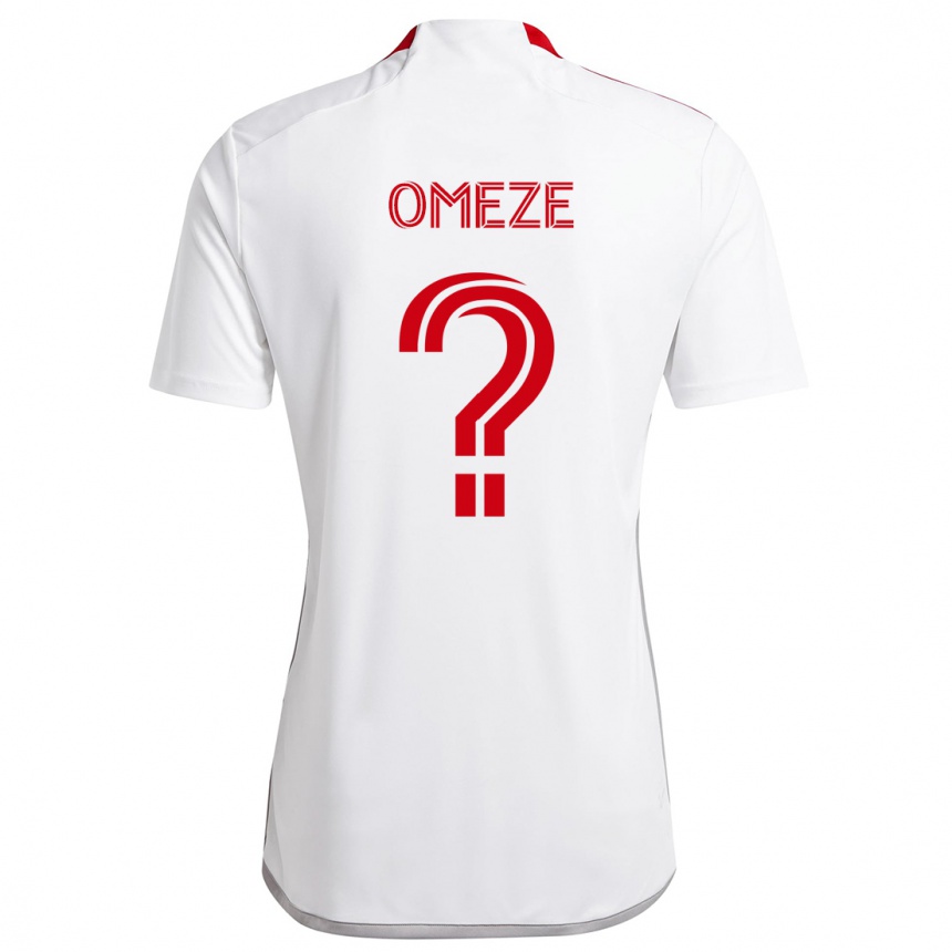 Enfant Football Maillot Chimere Omeze #0 Blanc Rouge Tenues Extérieur 2024/25