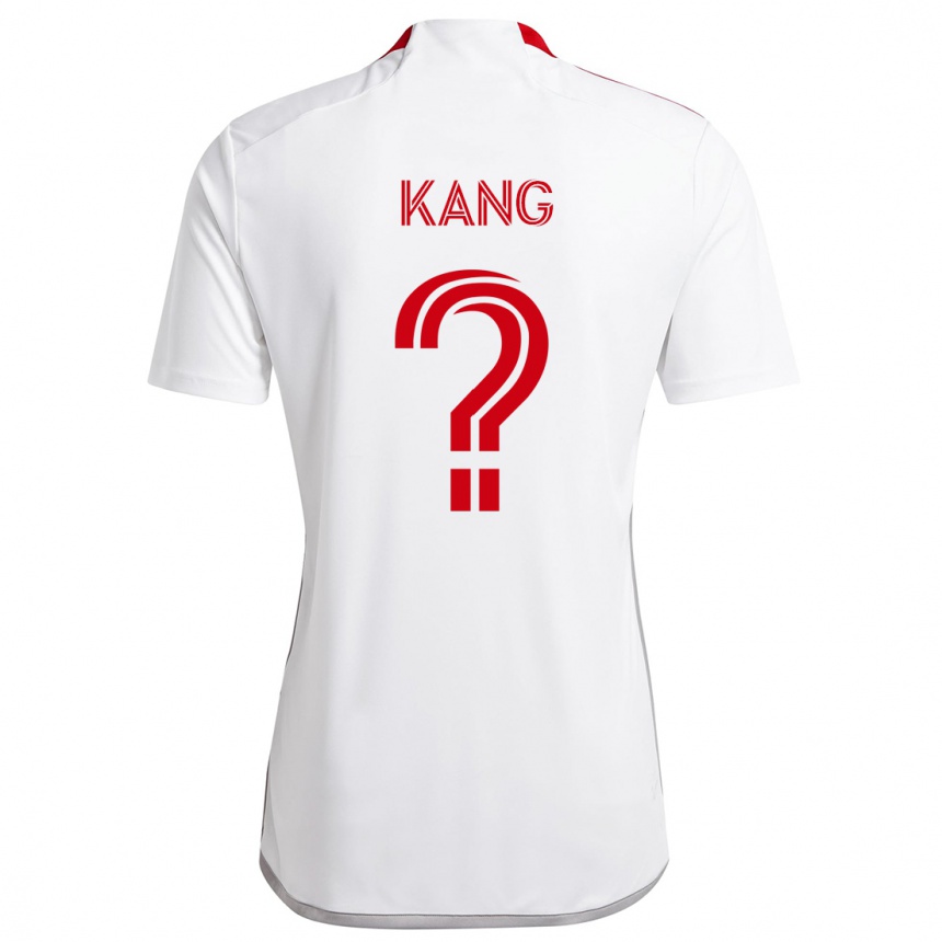 Enfant Football Maillot Ethan Kang #0 Blanc Rouge Tenues Extérieur 2024/25