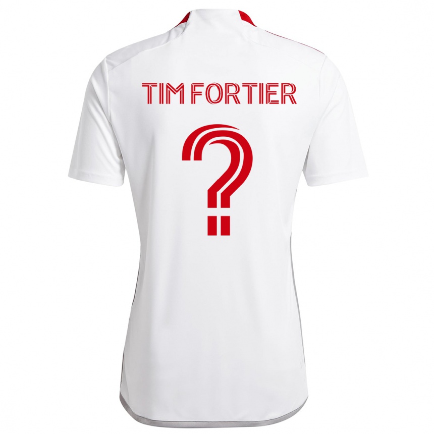 Enfant Football Maillot Tim Fortier #0 Blanc Rouge Tenues Extérieur 2024/25