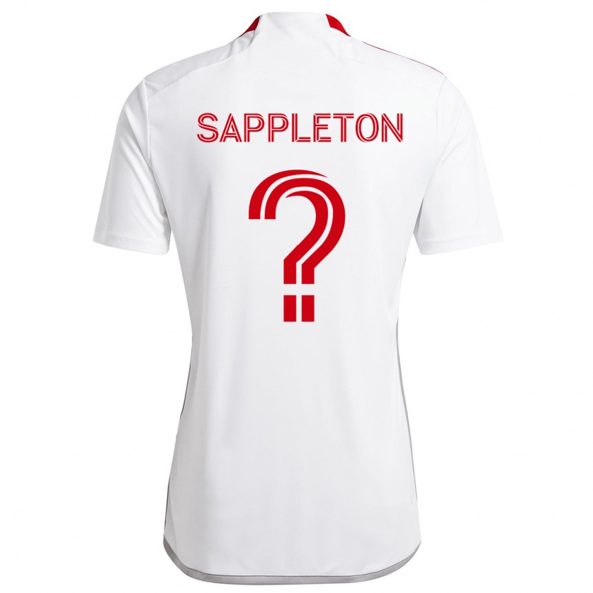 Enfant Football Maillot Spencer Sappleton #0 Blanc Rouge Tenues Extérieur 2024/25