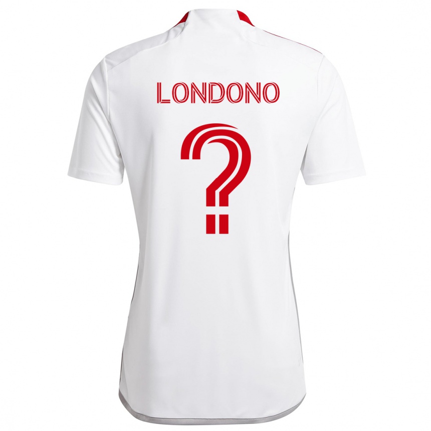 Enfant Football Maillot Tyler Londono #0 Blanc Rouge Tenues Extérieur 2024/25