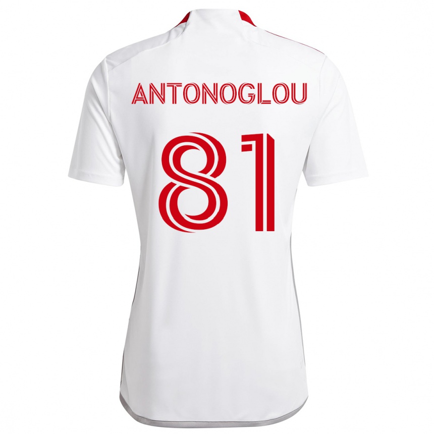 Enfant Football Maillot Themi Antonoglou #81 Blanc Rouge Tenues Extérieur 2024/25